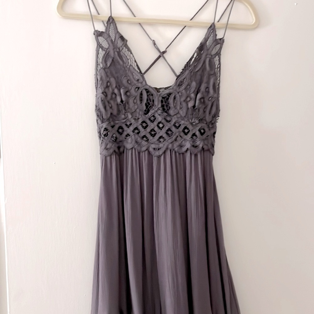 Free People Charcoal Adella Slip